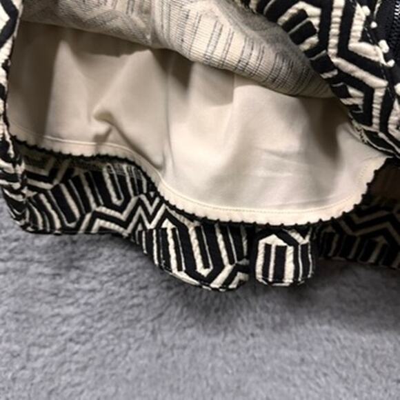 Anthropologie Leifsdottir Small Dress Black White Chevron Pattern Front Full Zip - Picture 6 of 9
